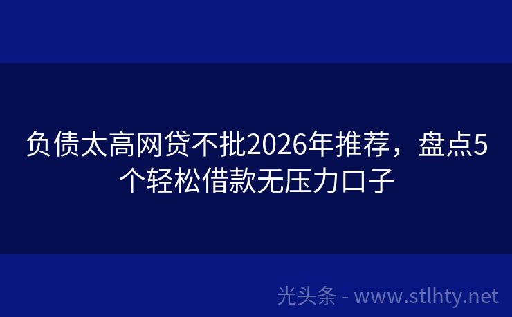 负债太高网贷不批2026年推荐,盘点5个轻松借款无压力口子