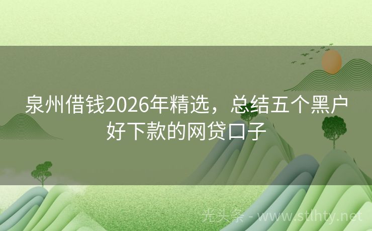 泉州借钱2026年精选,总结五个黑户好下款的网贷口子