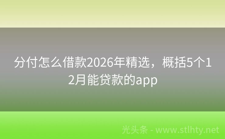 分付怎么借款2026年精选,概括5个12月能贷款的app