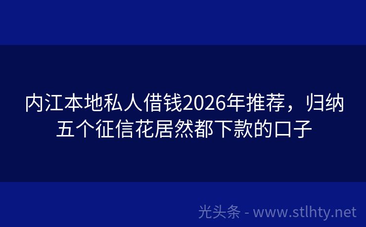 内江本地私人借钱2026年推荐,归纳五个征信花居然都下款的口子