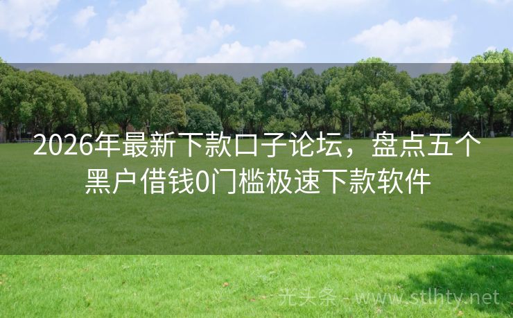 2026年最新下款口子论坛,盘点五个黑户借钱0门槛极速下款软件