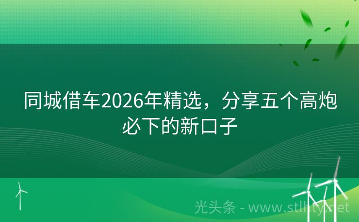 同城借车2026年精选,分享五个高炮必下的新口子