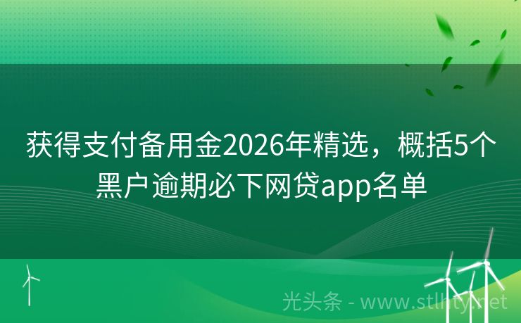 获得支付备用金2026年精选,概括5个黑户逾期必下网贷app名单