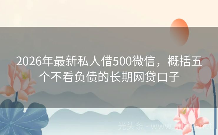 2026年最新私人借500微信,概括五个不看负债的长期网贷口子