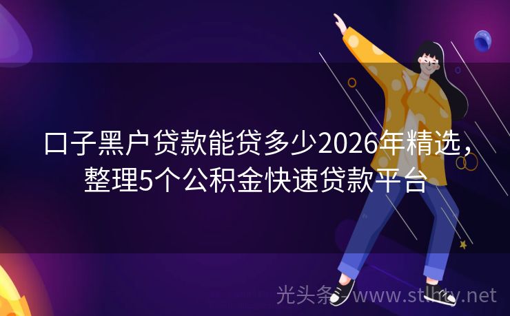 口子黑户贷款能贷多少2026年精选,整理5个公积金快速贷款平台