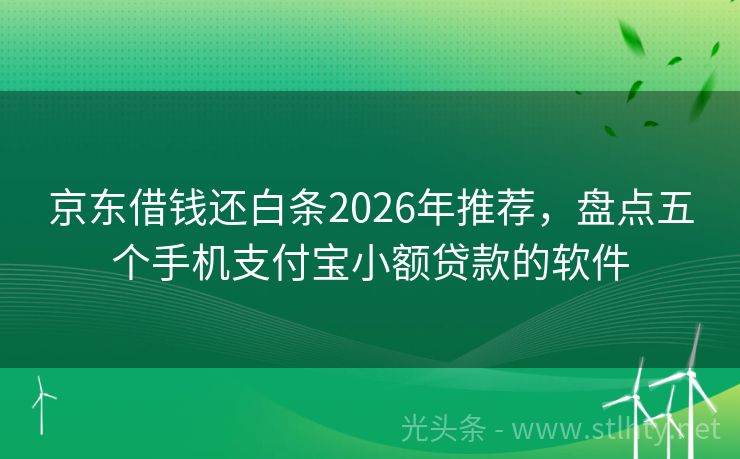 京东借钱还白条2026年推荐，盘点五个手机支付宝小额贷款的软件