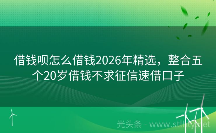 借钱呗怎么借钱2026年精选,整合五个20岁借钱不求征信速借口子