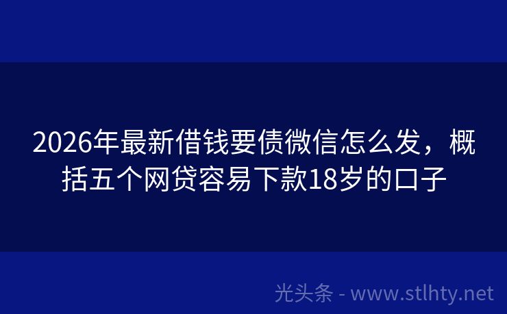 2026年最新借钱要债微信怎么发,概括五个网贷容易下款18岁的口子