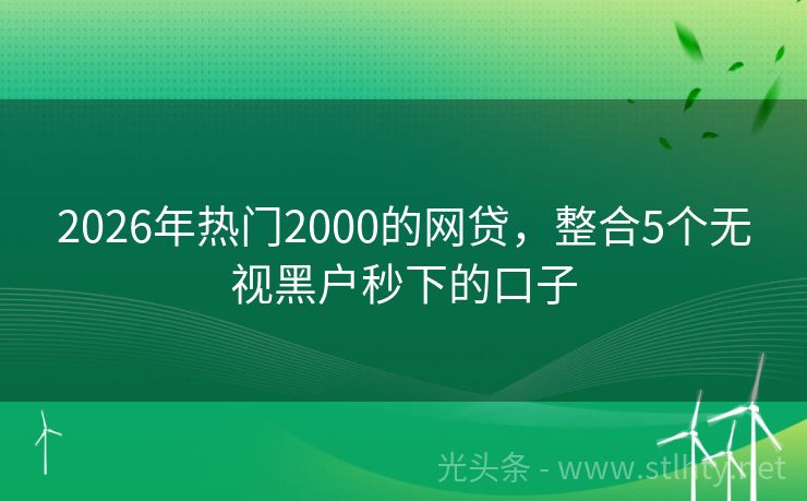 2026年热门2000的网贷,整合5个无视黑户秒下的口子