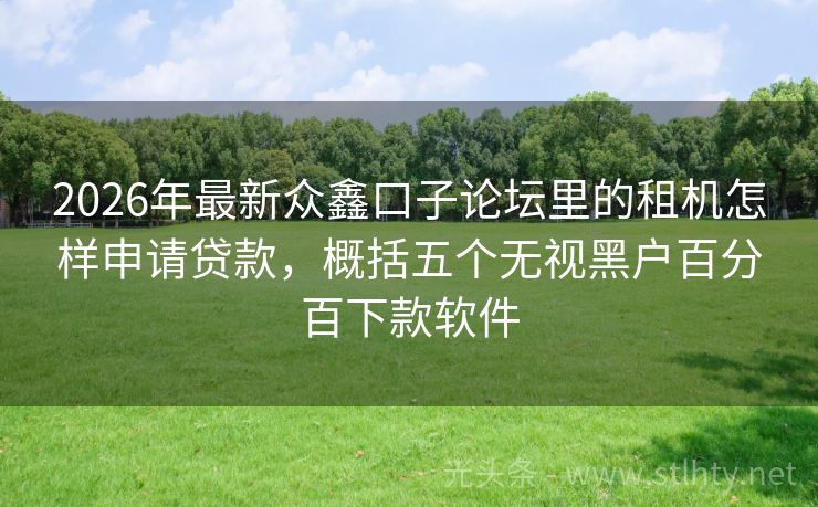 2026年最新众鑫口子论坛里的租机怎样申请贷款,概括五个无视黑户百分百下款软件