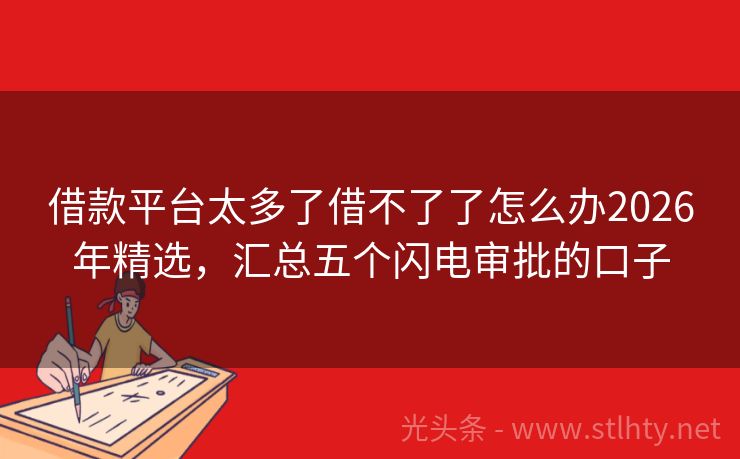 借款平台太多了借不了了怎么办2026年精选，汇总五个闪电审批的口子