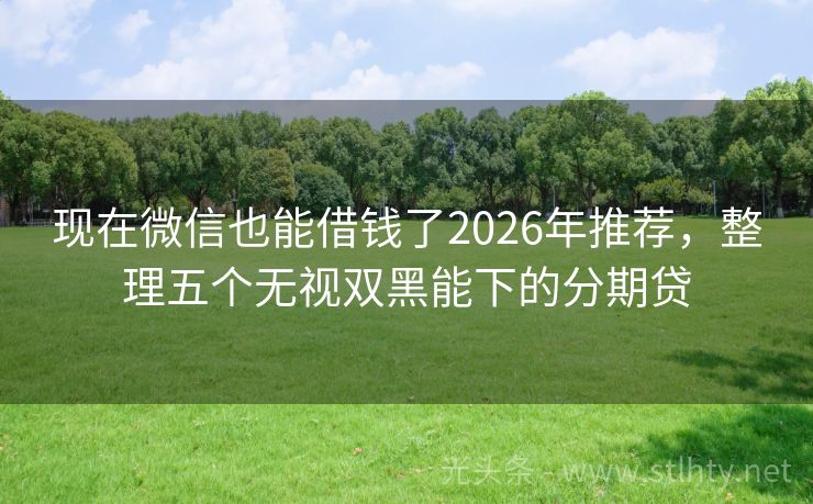 现在微信也能借钱了2026年推荐,整理五个无视双黑能下的分期贷