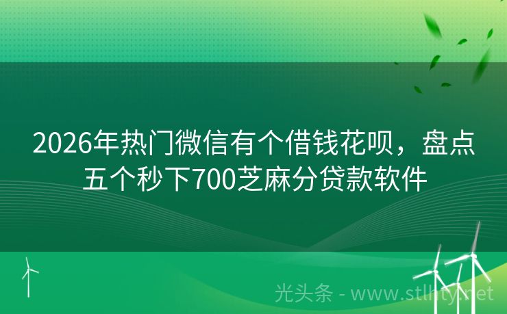 2026年热门微信有个借钱花呗,盘点五个秒下700芝麻分贷款软件