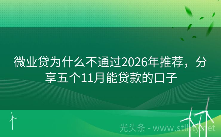 微业贷为什么不通过2026年推荐,分享五个11月能贷款的口子
