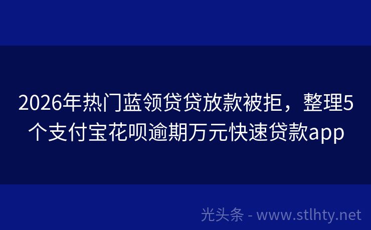 2026年热门蓝领贷贷放款被拒,整理5个支付宝花呗逾期万元快速贷款app