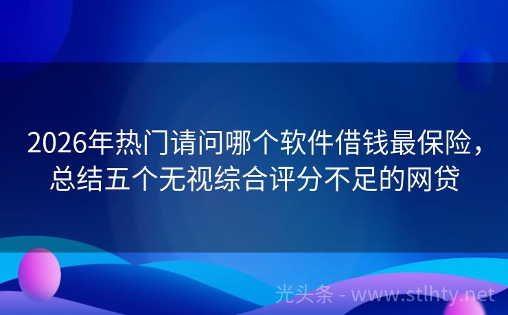 2026年热门请问哪个软件借钱最保险,总结五个无视综合评分不足的网贷