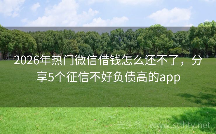 2026年热门微信借钱怎么还不了，分享5个征信不好负债高的app