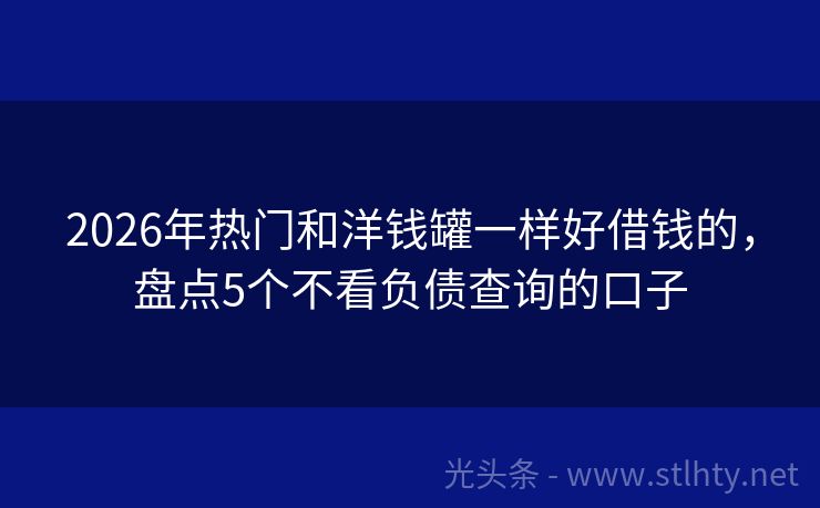 2026年热门和洋钱罐一样好借钱的，盘点5个不看负债查询的口子