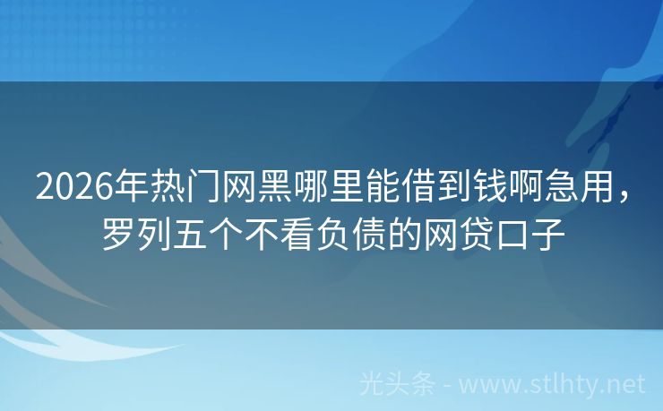 2026年热门网黑哪里能借到钱啊急用，罗列五个不看负债的网贷口子
