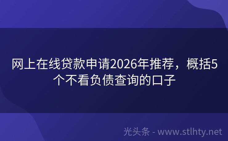 网上在线贷款申请2026年推荐，概括5个不看负债查询的口子