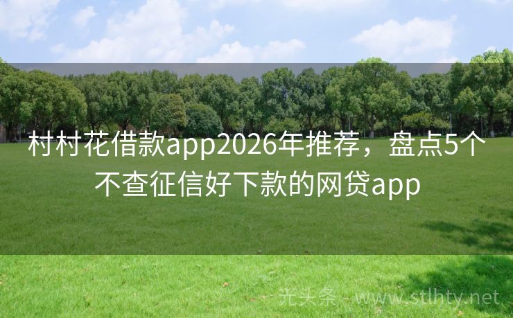 村村花借款app2026年推荐，盘点5个不查征信好下款的网贷app