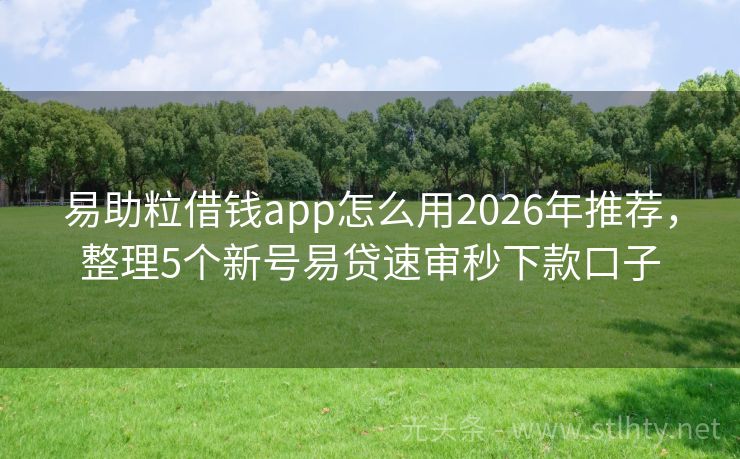 易助粒借钱app怎么用2026年推荐，整理5个新号易贷速审秒下款口子