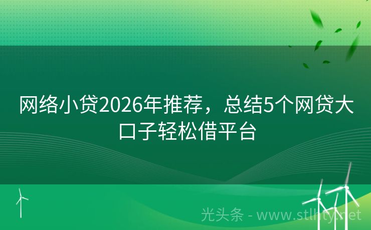 网络小贷2026年推荐，总结5个网贷大口子轻松借平台