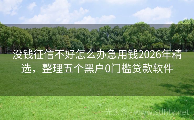 没钱征信不好怎么办急用钱2026年精选，整理五个黑户0门槛贷款软件