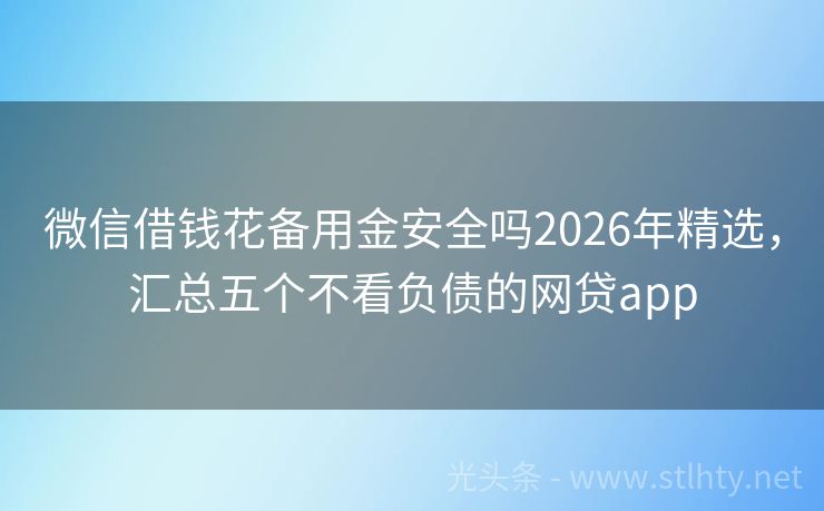 微信借钱花备用金安全吗2026年精选，汇总五个不看负债的网贷app
