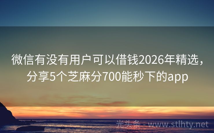 微信有没有用户可以借钱2026年精选,分享5个芝麻分700能秒下的app