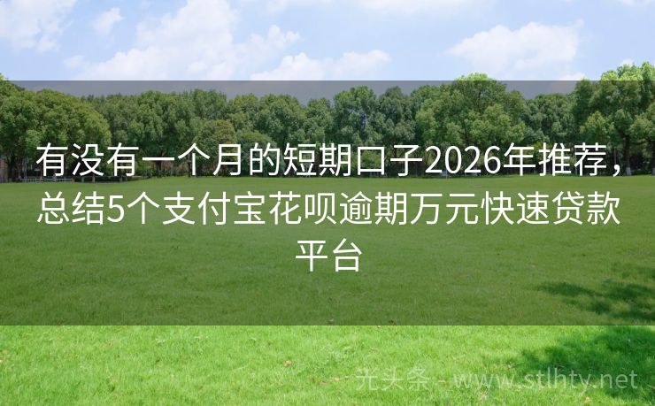 有没有一个月的短期口子2026年推荐，总结5个支付宝花呗逾期万元快速贷款平台