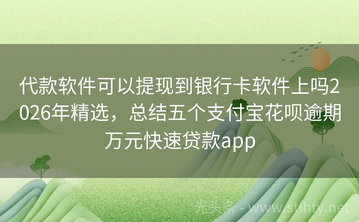 代款软件可以提现到银行卡软件上吗2026年精选，总结五个支付宝花呗逾期万元快速贷款app
