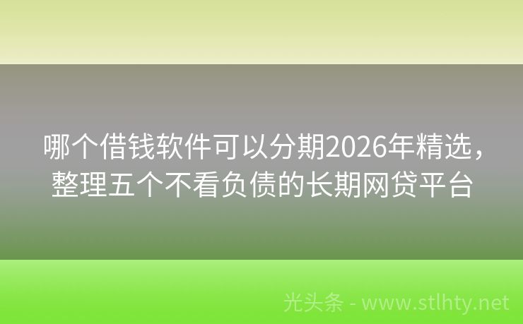 哪个借钱软件可以分期2026年精选，整理五个不看负债的长期网贷平台