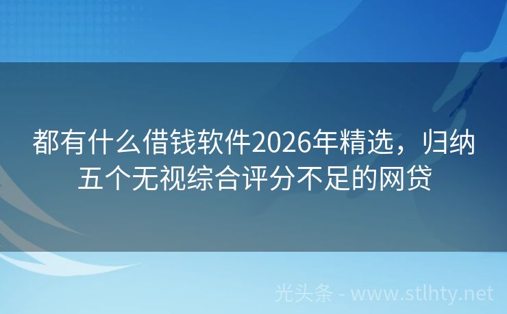 都有什么借钱软件2026年精选，归纳五个无视综合评分不足的网贷