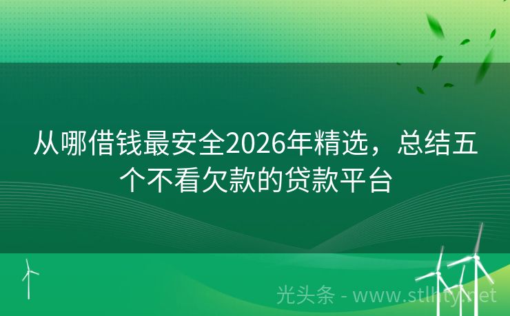 从哪借钱最安全2026年精选，总结五个不看欠款的贷款平台
