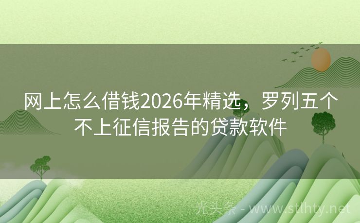 网上怎么借钱2026年精选，罗列五个不上征信报告的贷款软件