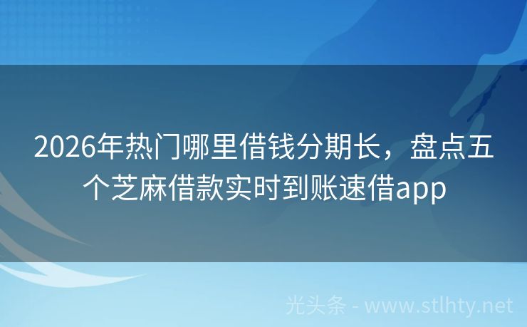 2026年热门哪里借钱分期长，盘点五个芝麻借款实时到账速借app