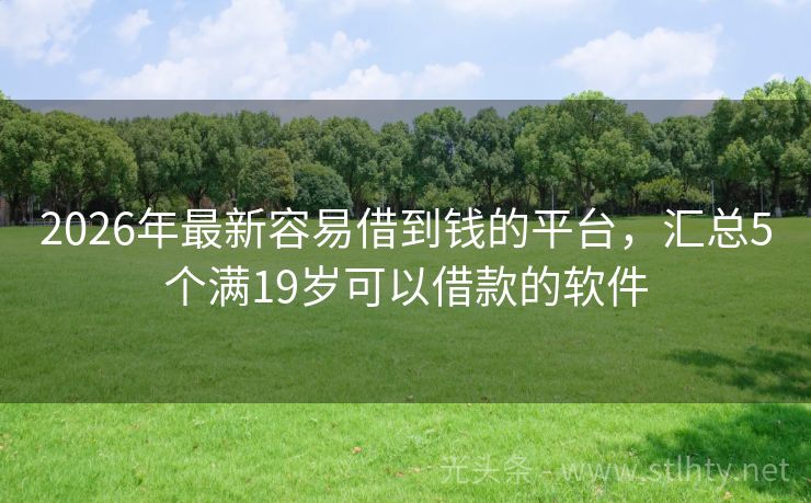 2026年最新容易借到钱的平台，汇总5个满19岁可以借款的软件