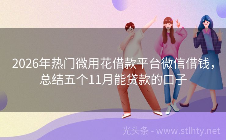 2026年热门微用花借款平台微信借钱，总结五个11月能贷款的口子