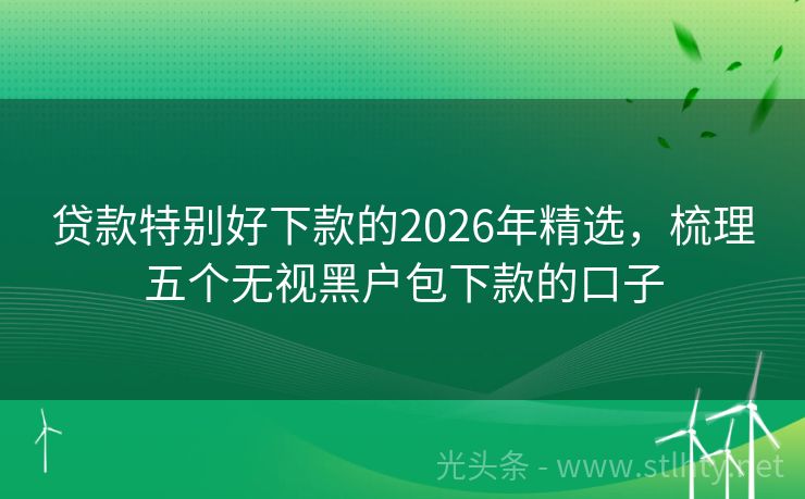 贷款特别好下款的2026年精选，梳理五个无视黑户包下款的口子