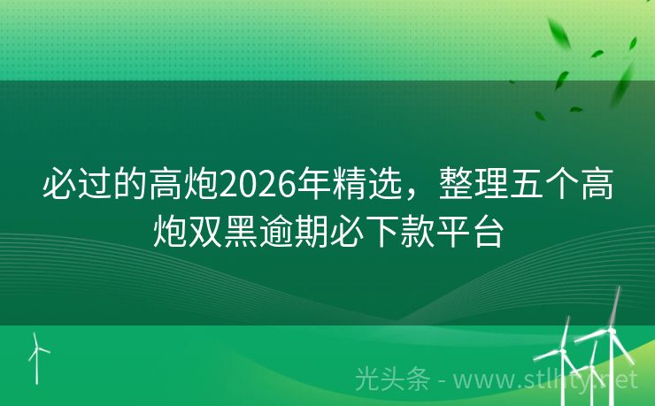 必过的高炮2026年精选，整理五个高炮双黑逾期必下款平台