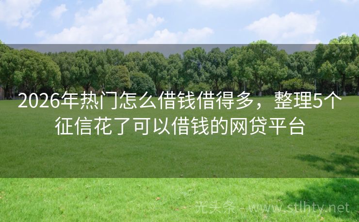 2026年热门怎么借钱借得多，整理5个征信花了可以借钱的网贷平台