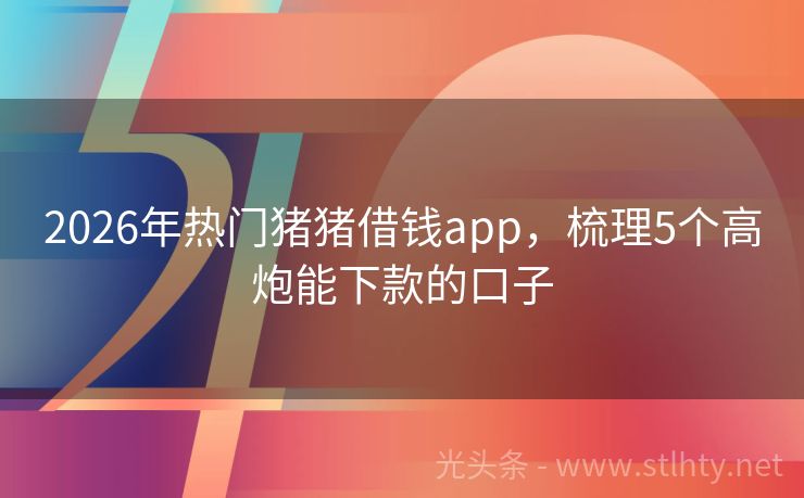 2026年热门猪猪借钱app，梳理5个高炮能下款的口子