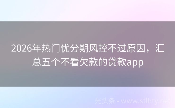 2026年热门优分期风控不过原因，汇总五个不看欠款的贷款app