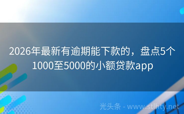 2026年最新有逾期能下款的，盘点5个1000至5000的小额贷款app