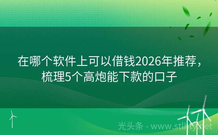 在哪个软件上可以借钱2026年推荐，梳理5个高炮能下款的口子