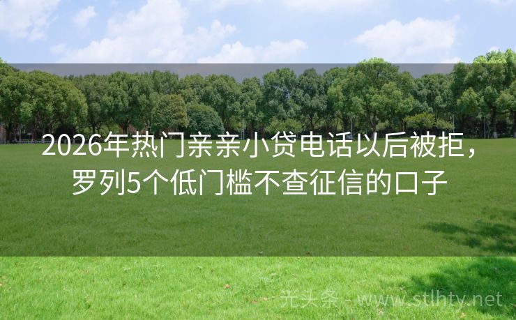 2026年热门亲亲小贷电话以后被拒，罗列5个低门槛不查征信的口子