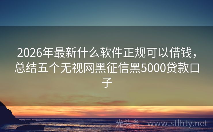 2026年最新什么软件正规可以借钱，总结五个无视网黑征信黑5000贷款口子