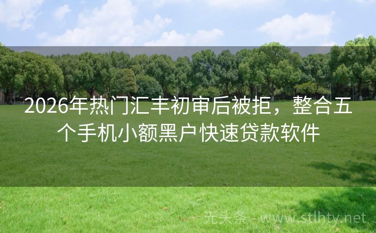2026年热门汇丰初审后被拒，整合五个手机小额黑户快速贷款软件