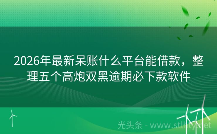 2026年最新呆账什么平台能借款，整理五个高炮双黑逾期必下款软件